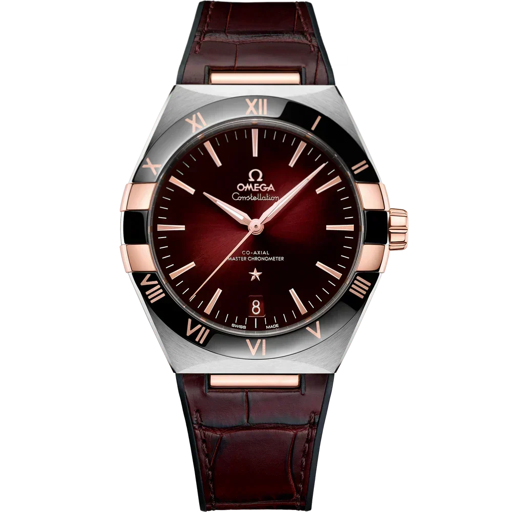 Constellation 41 mm en acero con correa de piel